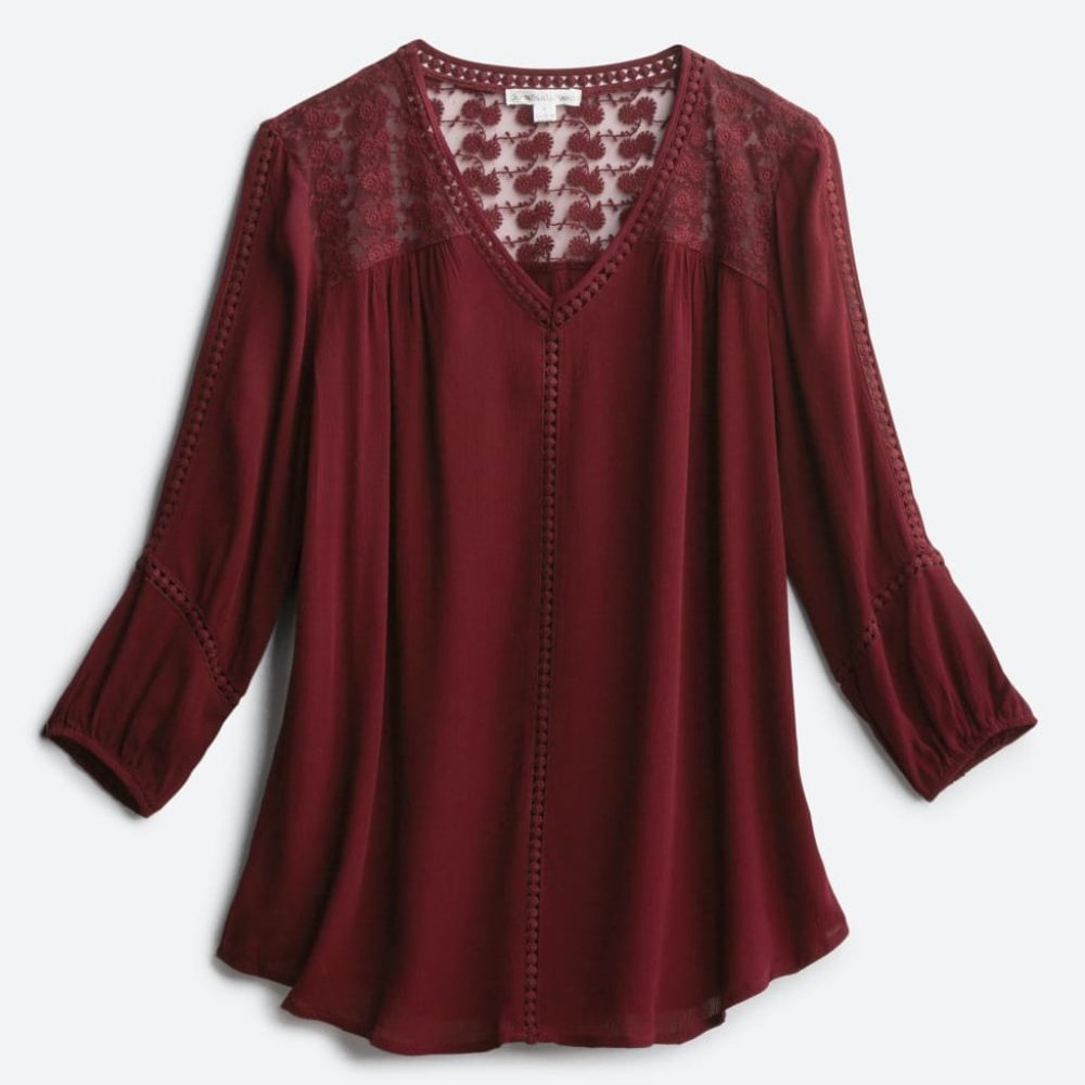 JOHNPAULRICHARD Raelinn Crochet Detail Top